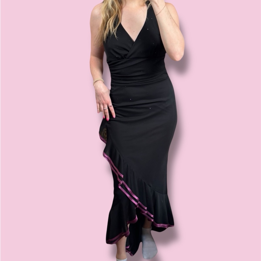 Vintage Rampage Black & Magenta Gown